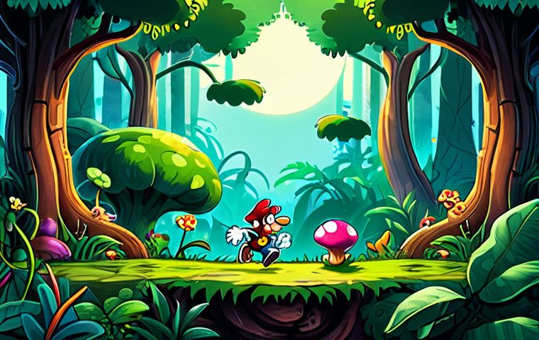 Rayman's 2D Origins** "Rayman, the limbless hero, in a vibrant, hand-drawn 2D world reminiscent of the original game. He is jumping through a lush, colorful forest with whimsical creatures and plants. Fully clothed, appropriate content, safe for work, perfect anatomy, natural proportions, family-friendly illustration, high quality." **
