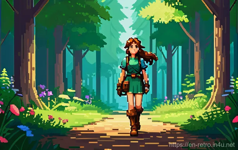 고전 게임 아트 디자이너 인터뷰 - **Prompt 1: 8-bit Era - The Genesis of a Hero** Imagine an 8-bit pixel art scene, reminiscent of...