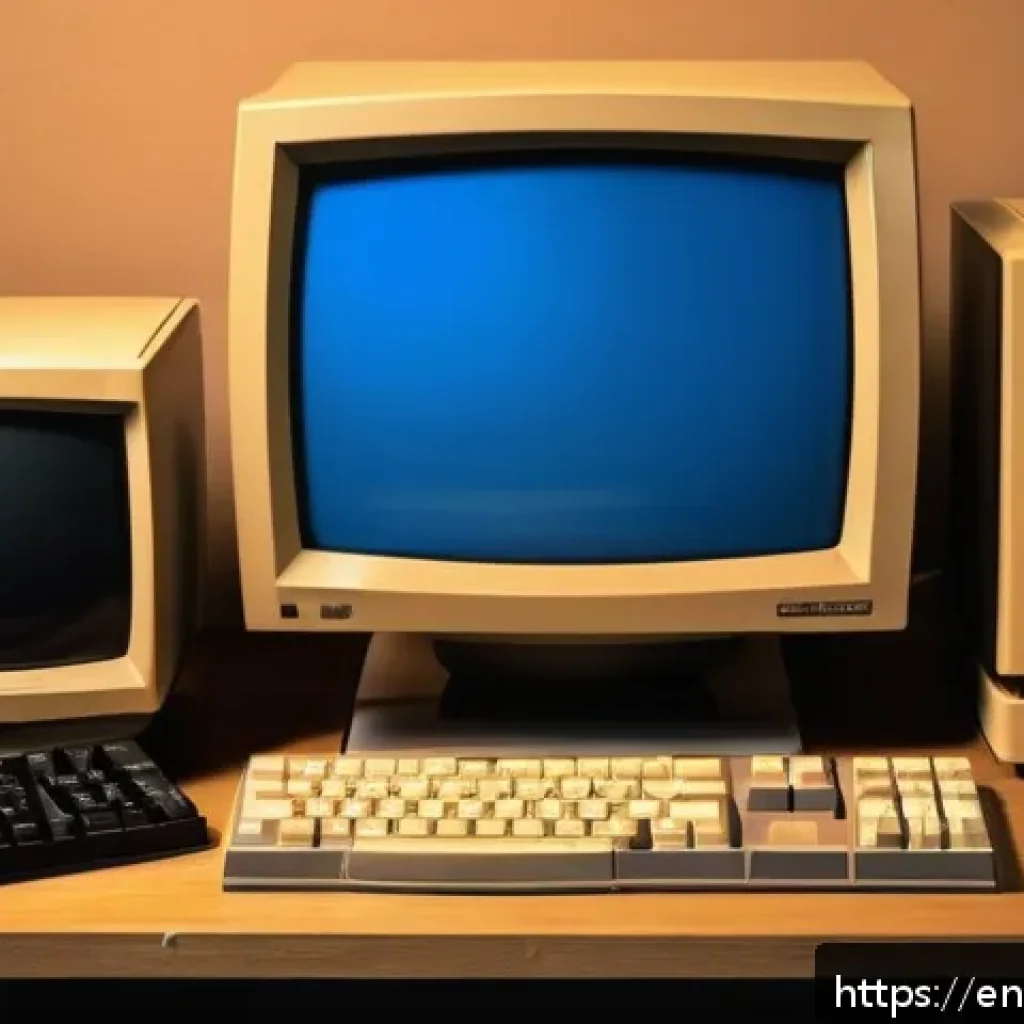 초기 PC 그래픽카드와 게임 호환성 - A detailed, retro-style computer setup from the mid-1990s showcasing an early 3D graphics card insta...