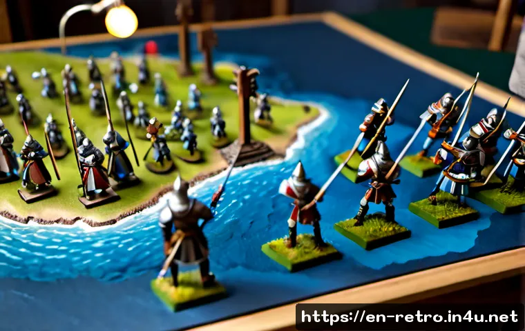 워크래프트 2 전략 공략 - Photorealistic overhead tabletop strategy scene inspired by a classic medieval fantasy real-time str...